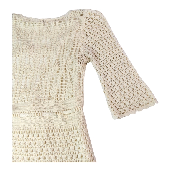 Forever 21, Vintage Boho Crochet Grannycore Dress - Ivory - Picture 4 of 16